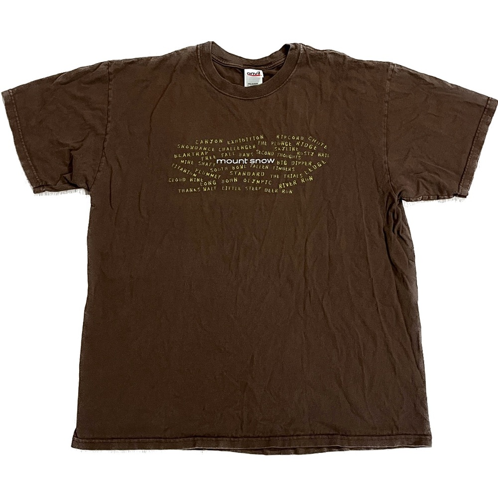 Vintage Mount Snow Vermont VT Ski Trails Souvenir Tee Shirt